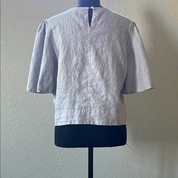 Elegant Gray Women's Top - linen - Picture 3 of 4